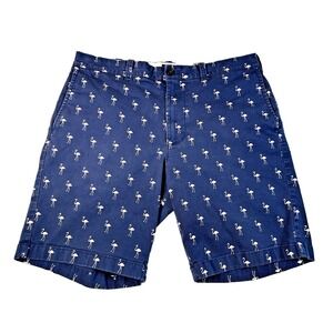 J Crew Men's Chino Shorts Pink Flamingo Print, BLUE, Waist Size 34